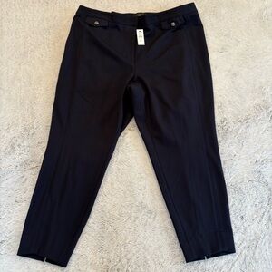 Talbots Women’s Plus Petite Navy Blue Crop Pant Stretch Comfort Work Office 20WP